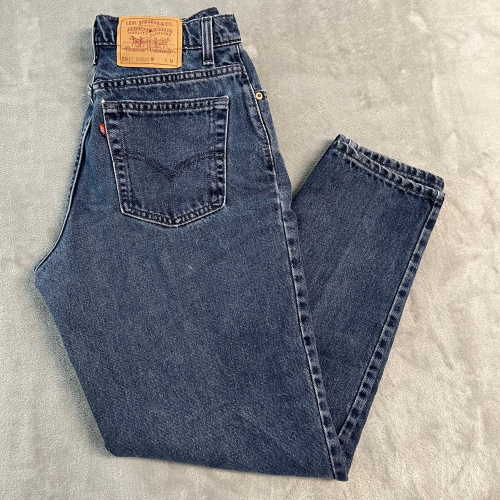 Vintage 90s USA Levis 551 Relaxed Fit Tapered Leg Jeans Blue Denim Womens 12